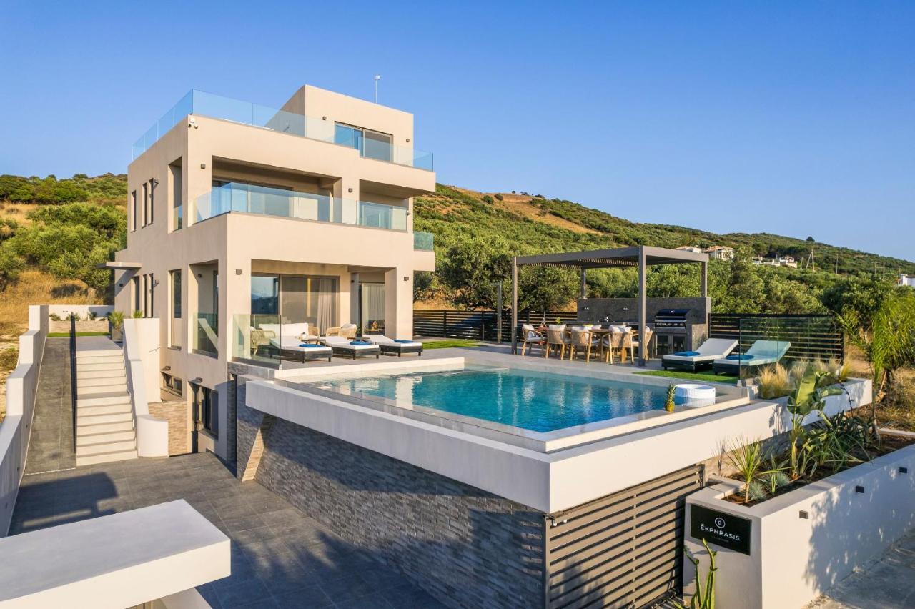 Villa Ekphrasis With Sea View And Jacuzzi Ravdhoúkha Esterno foto