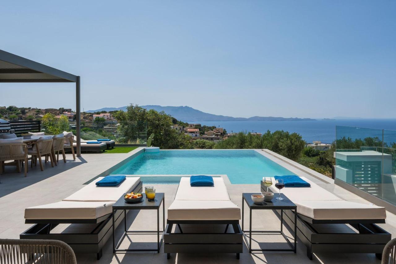 Villa Ekphrasis With Sea View And Jacuzzi Ravdhoúkha Esterno foto