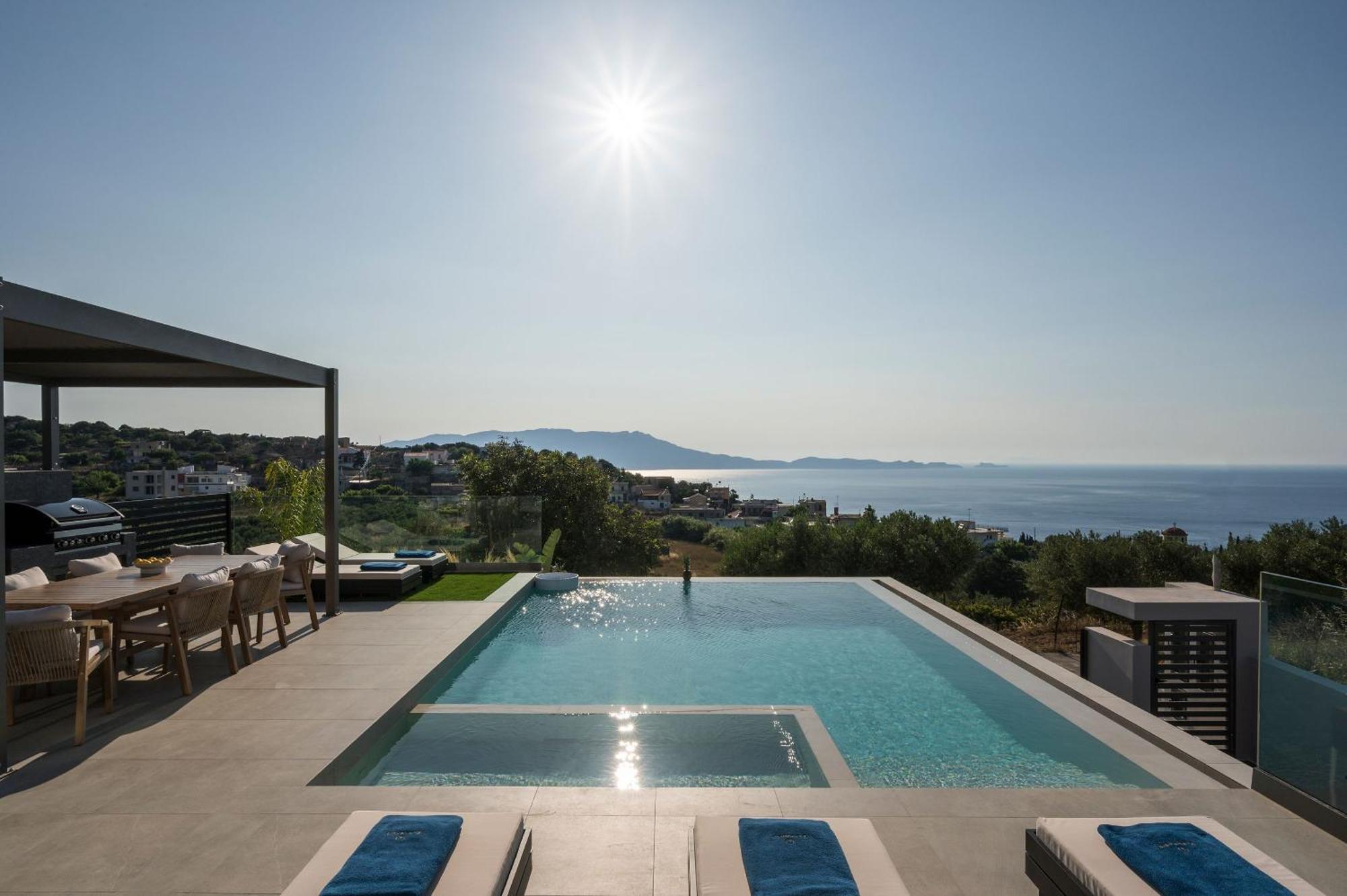 Villa Ekphrasis With Sea View And Jacuzzi Ravdhoúkha Esterno foto