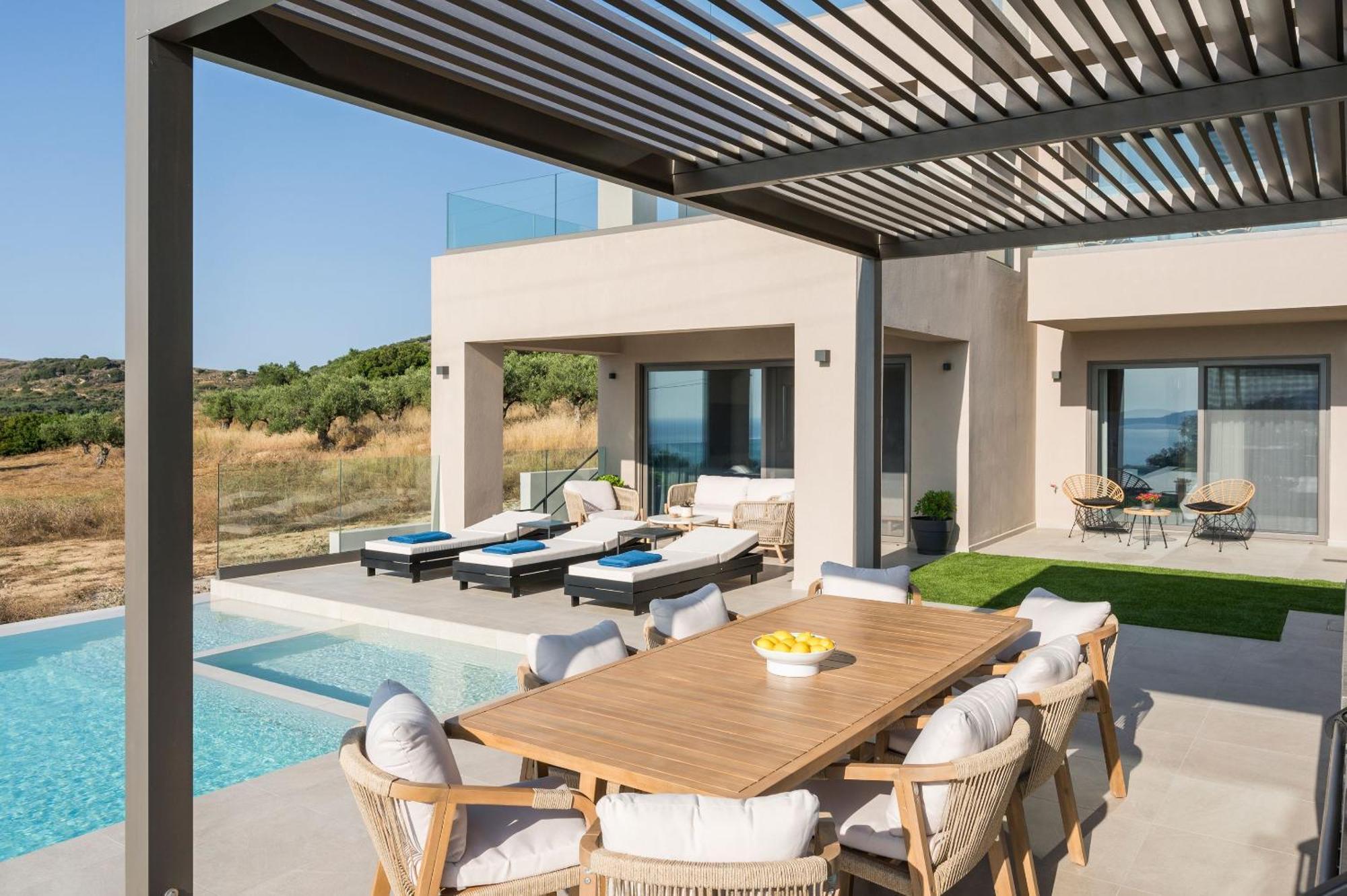 Villa Ekphrasis With Sea View And Jacuzzi Ravdhoúkha Esterno foto