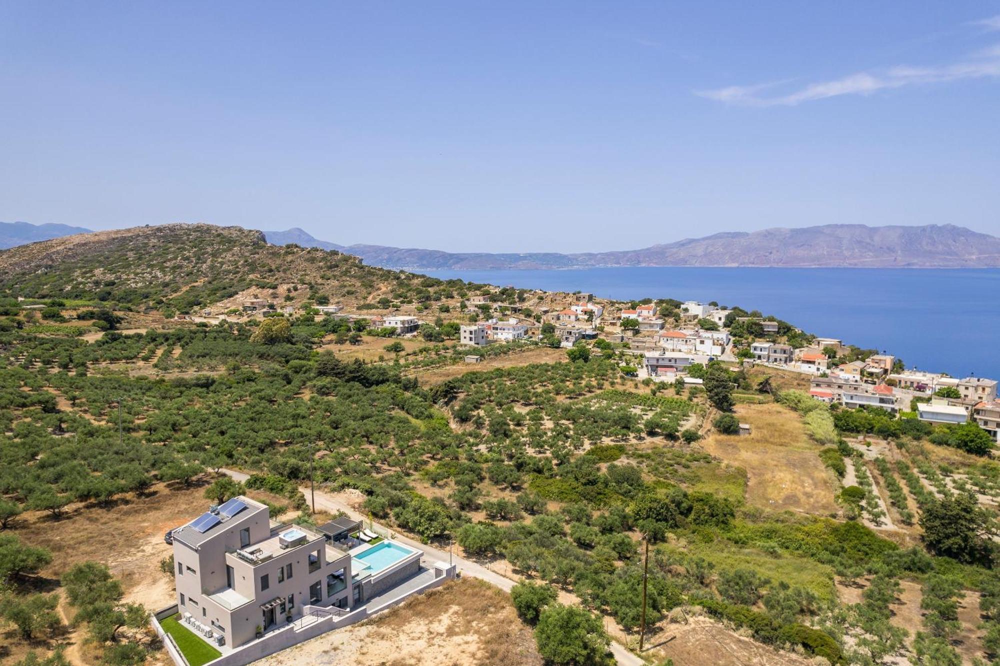 Villa Ekphrasis With Sea View And Jacuzzi Ravdhoúkha Esterno foto