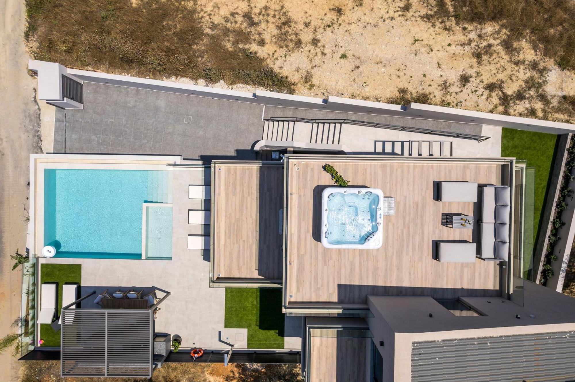 Villa Ekphrasis With Sea View And Jacuzzi Ravdhoúkha Esterno foto